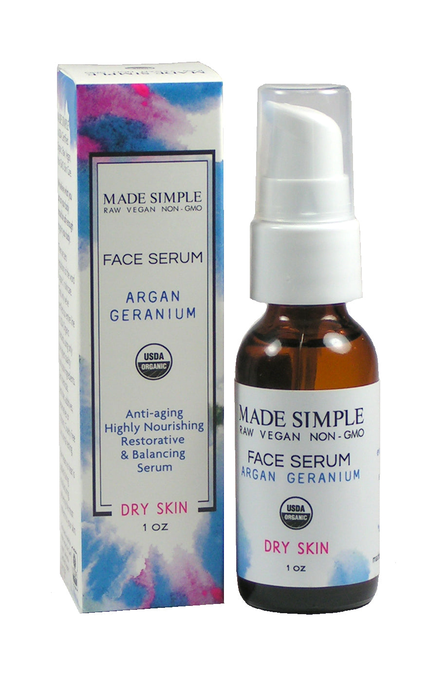 Argan Geranium Face Serum for Dry Skin - Certified Organic. Vegan & Cruelty-free-1