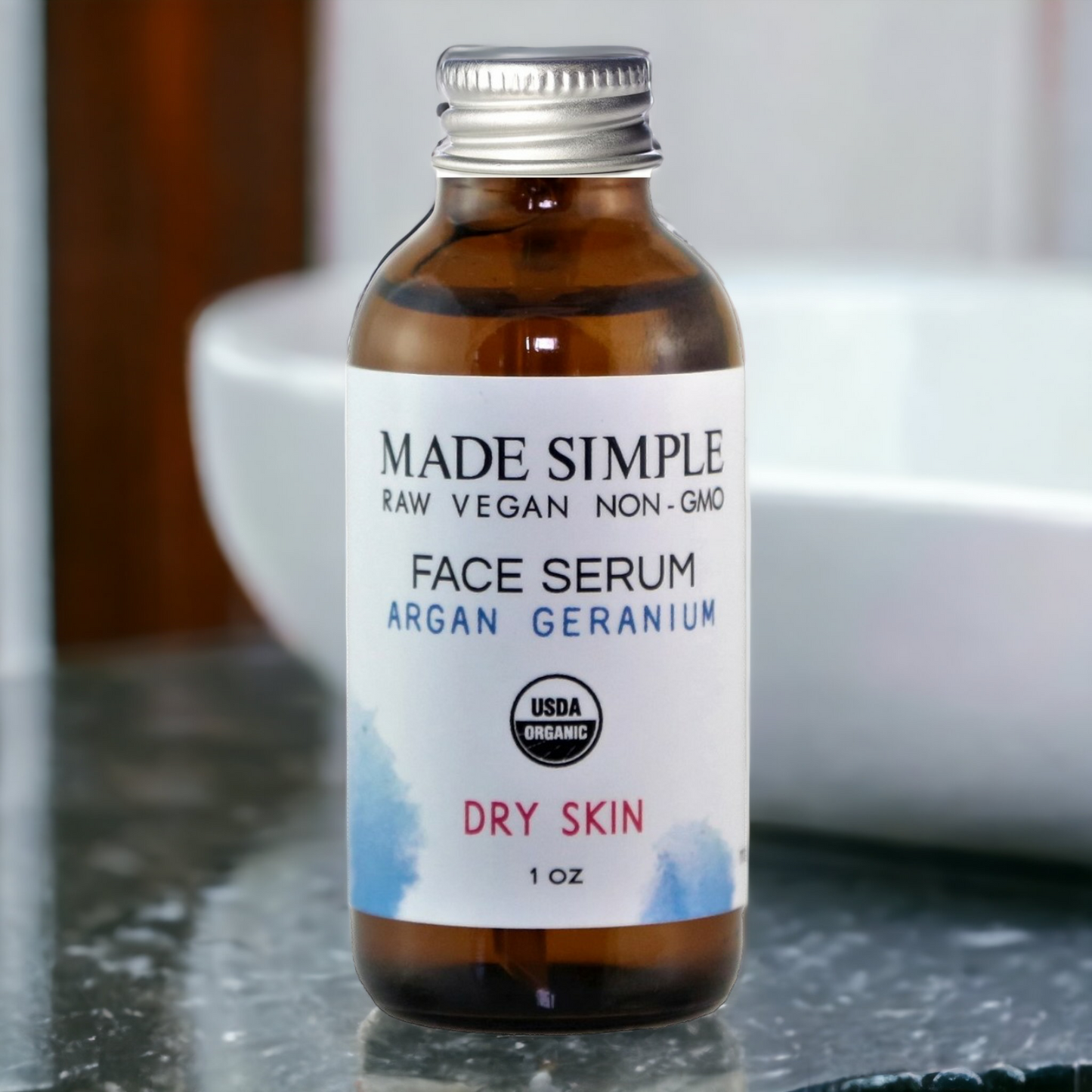 Argan Geranium Face Serum for Dry Skin - Certified Organic. Vegan & Cruelty-free-7