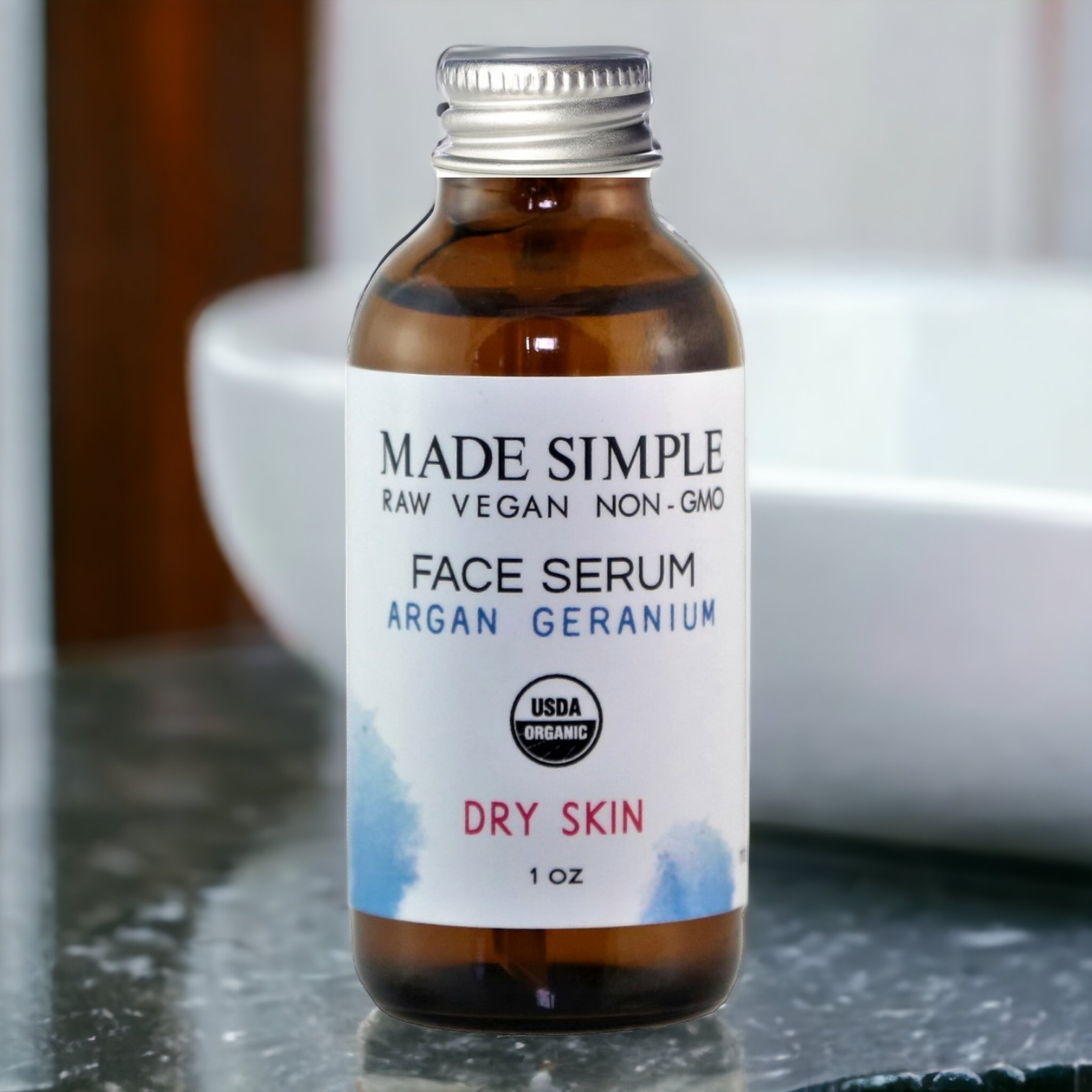 Argan Geranium Face Serum for Dry Skin - Certified Organic. Vegan & Cruelty-free-7